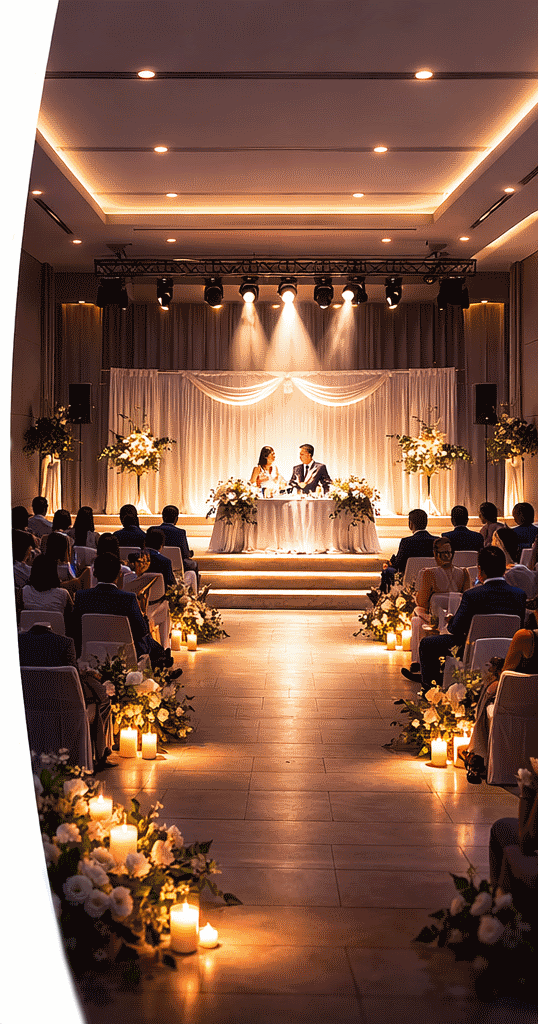 Düğün salonu nikah modu aydınlatması