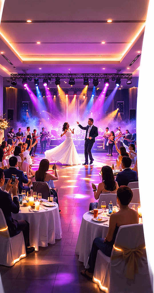 Düğün salonu dans modu aydınlatması